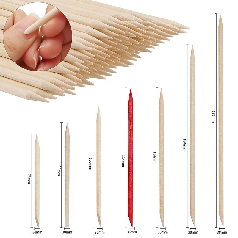 Contour Palette Stick - 100Pcs Cuticle Pusher Remover Orange Wood