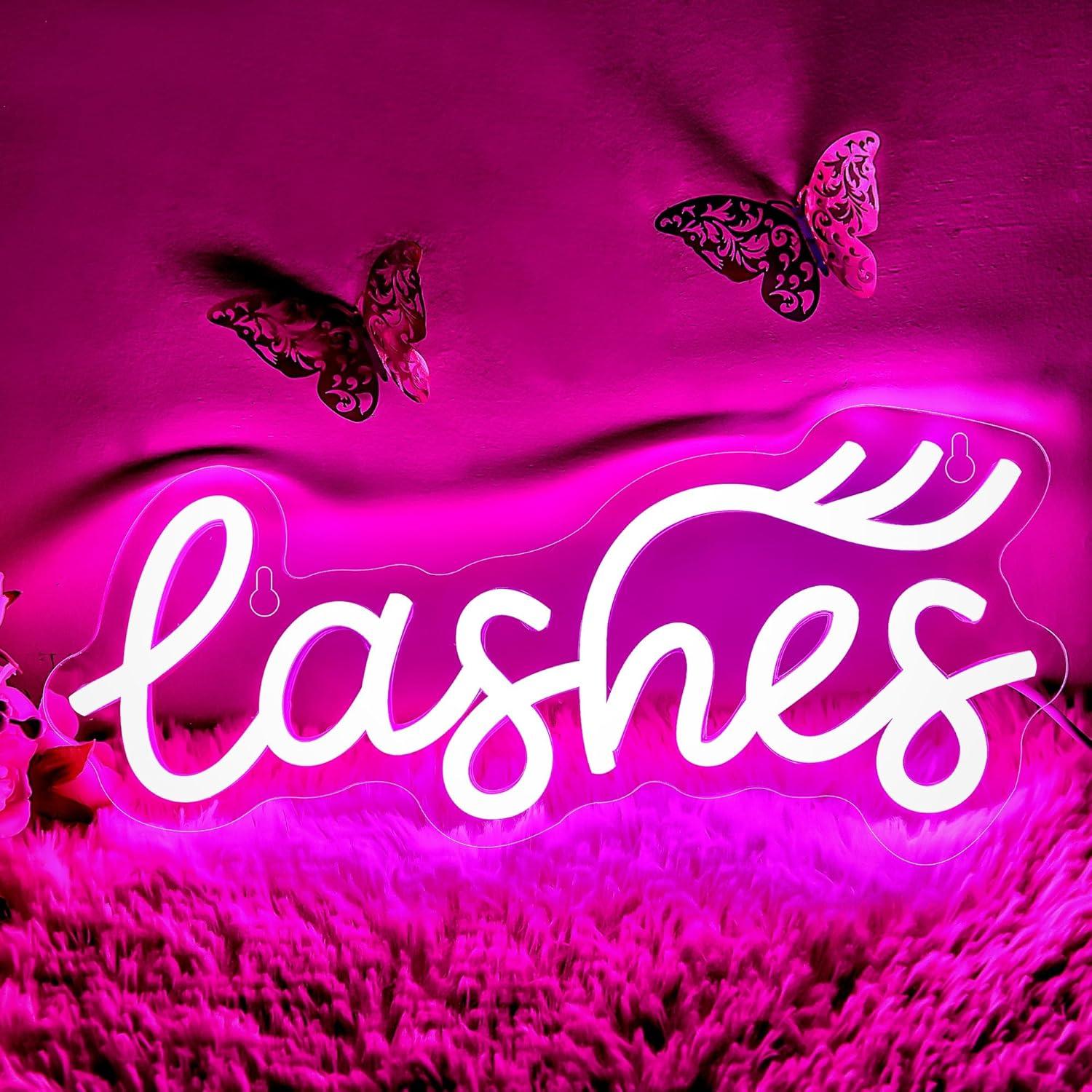 Lashes Neon Sign Lady Text Led - Beauty No Makeup recension och pris