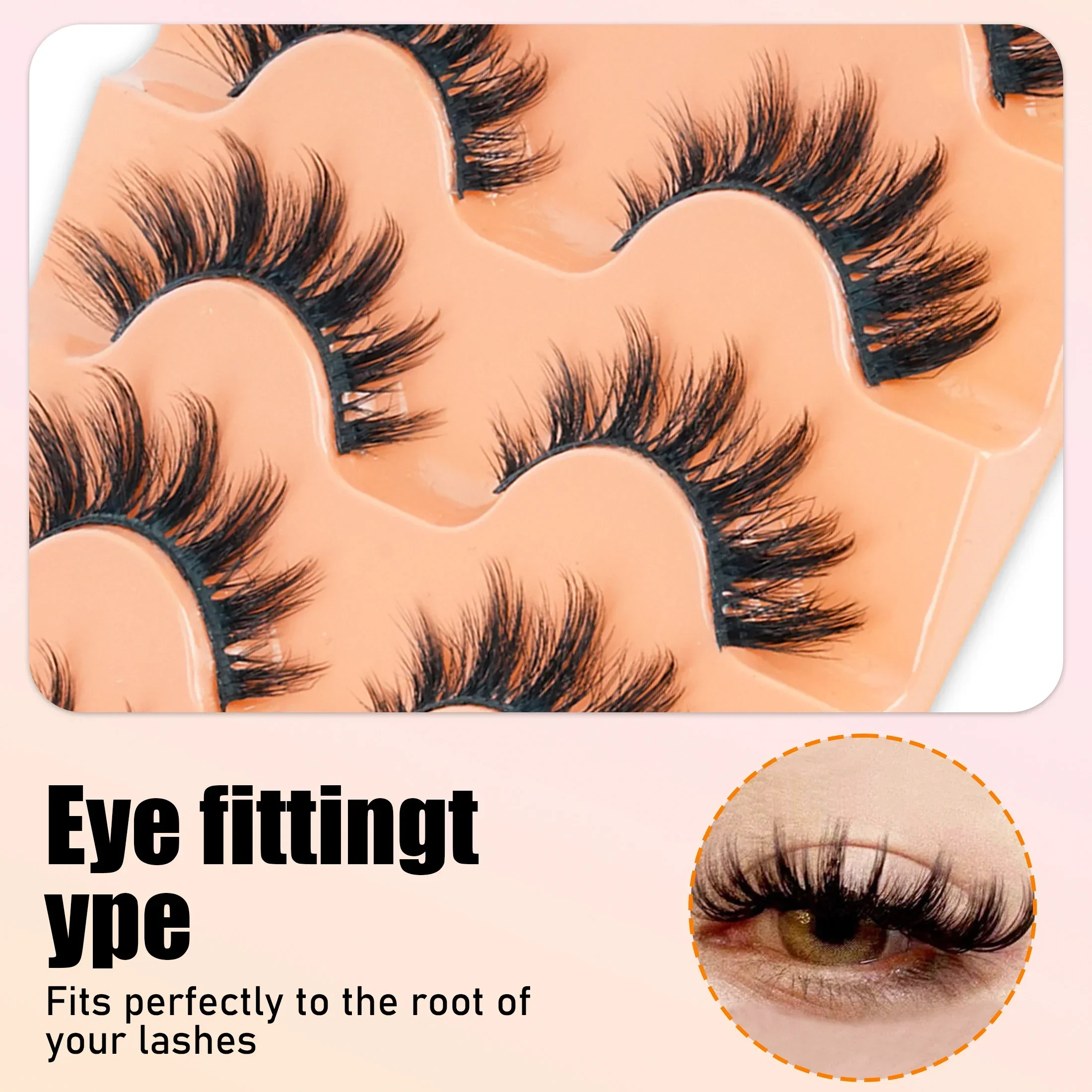 5 Pairs Cat Eye 8D Russian Vol - Beauty Makeup Women recension och pris